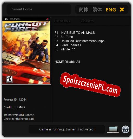 Pursuit Force: Cheats, Trainer +5 [FLiNG]