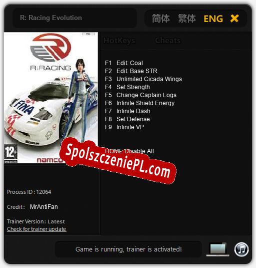 R: Racing Evolution: Trainer +9 [v1.7]