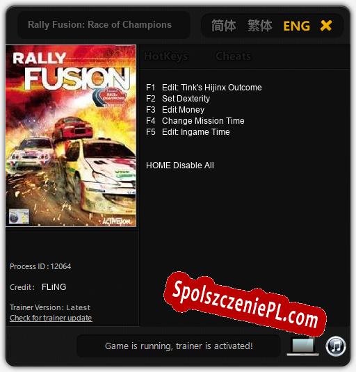 Rally Fusion: Race of Champions: Trainer +5 [v1.3]