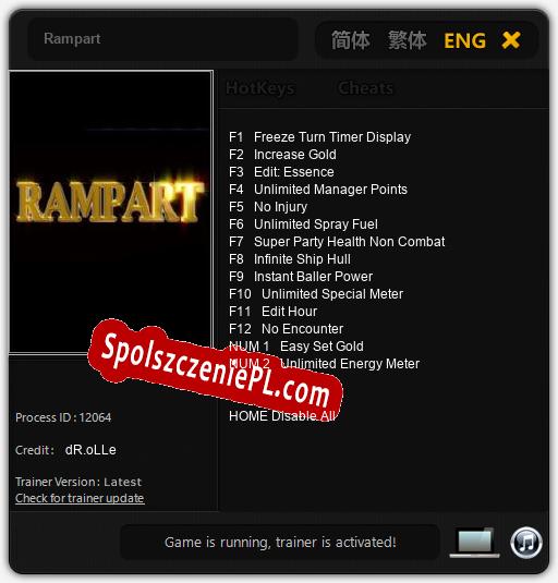 Rampart: Cheats, Trainer +14 [dR.oLLe]