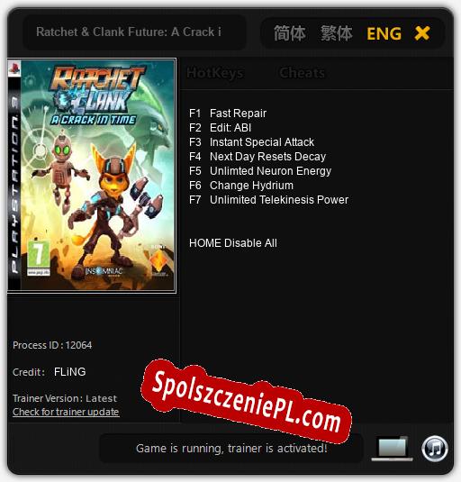 Ratchet & Clank Future: A Crack in Time: Trainer +7 [v1.1]