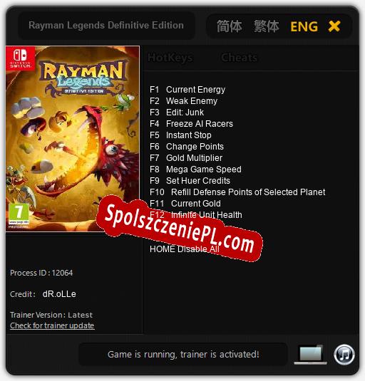 Rayman Legends Definitive Edition: Cheats, Trainer +12 [dR.oLLe]