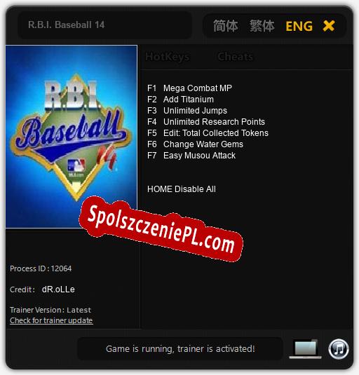 R.B.I. Baseball 14: Trainer +7 [v1.2]