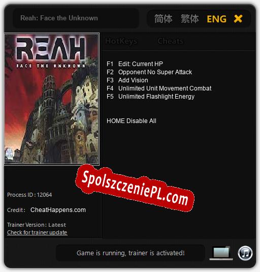 Reah: Face the Unknown: Cheats, Trainer +5 [CheatHappens.com]