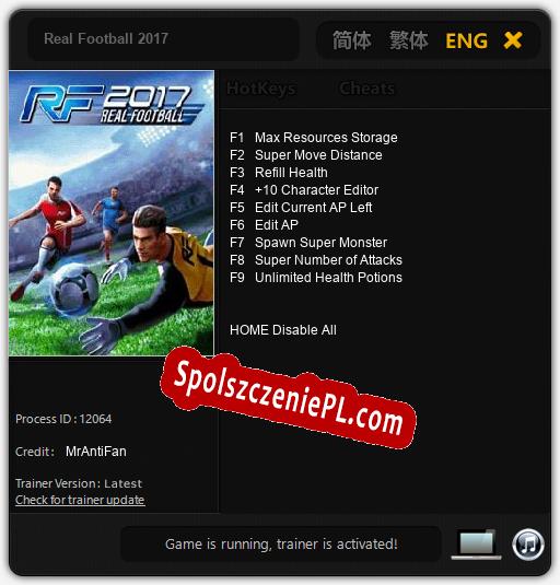 Real Football 2017: Trainer +9 [v1.4]