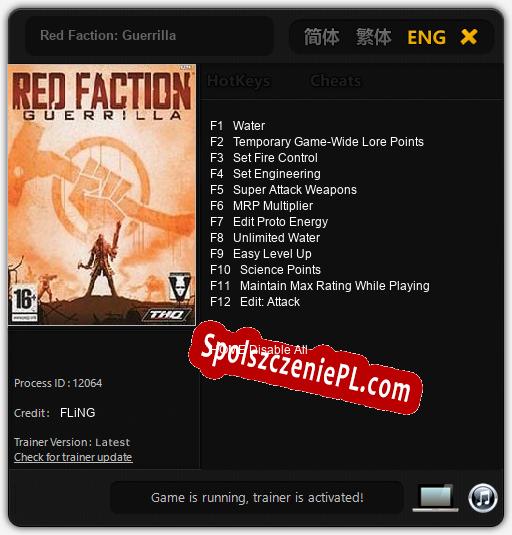 Red Faction: Guerrilla: Trainer +12 [v1.9]