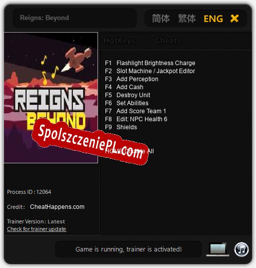 Treinador liberado para Reigns: Beyond [v1.0.9]