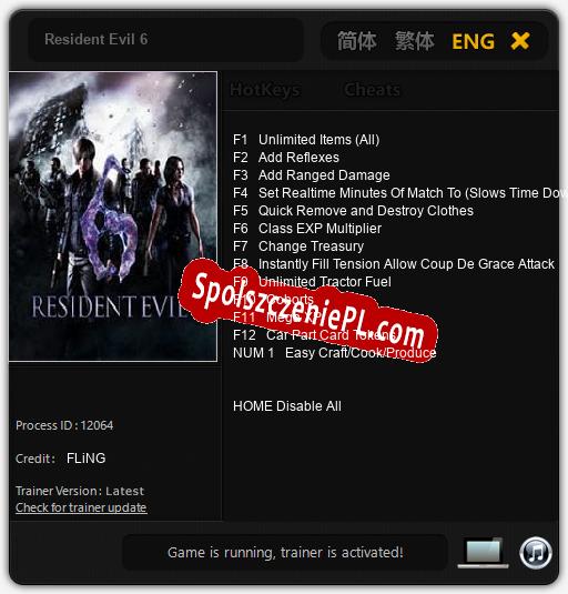 Resident Evil 6: Treinador (V1.0.97)