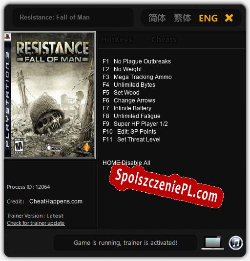 Resistance: Fall of Man: Treinador (V1.0.46)