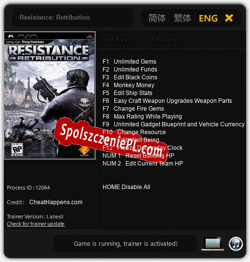 Resistance: Retribution: Trainer +14 [v1.6]