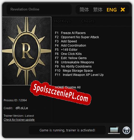 Revelation Online: Treinador (V1.0.53)