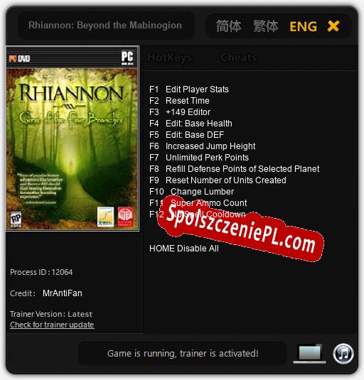 Rhiannon: Beyond the Mabinogion: Cheats, Trainer +12 [MrAntiFan]