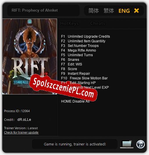 RIFT: Prophecy of Ahnket: Trainer +12 [v1.2]