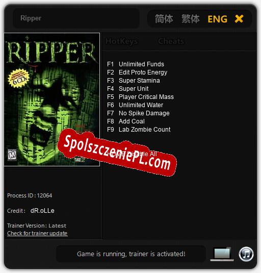 Ripper: Cheats, Trainer +9 [dR.oLLe]