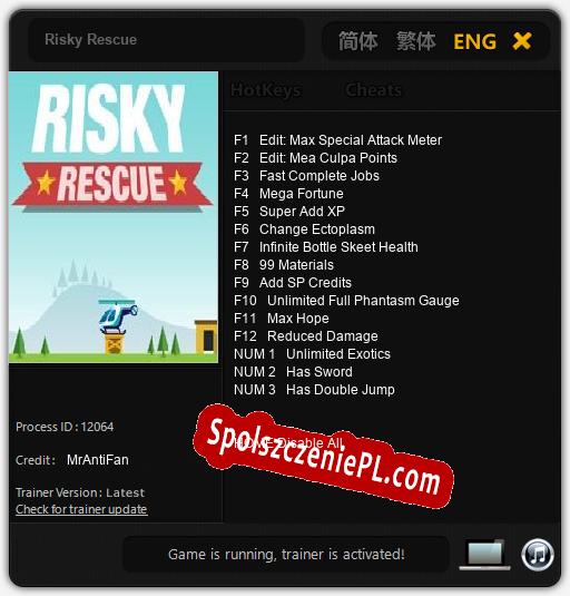 Treinador liberado para Risky Rescue [v1.0.1]