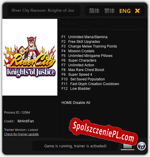 River City Ransom: Knights of Justice: Cheats, Trainer +12 [MrAntiFan]