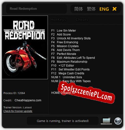 Road Redemption: Cheats, Trainer +14 [CheatHappens.com]