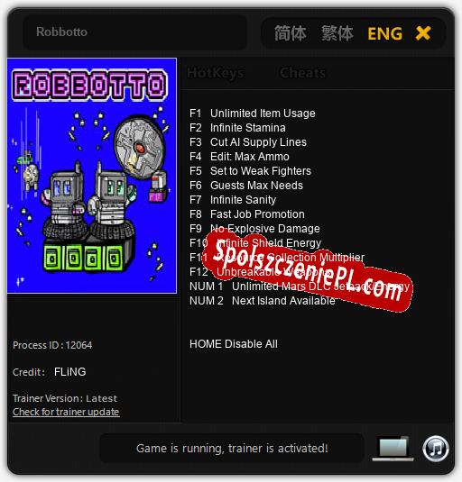 Robbotto: Trainer +14 [v1.2]