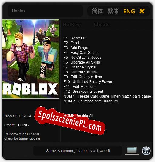 Roblox: Cheats, Trainer +14 [FLiNG]