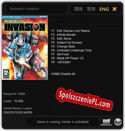 Robotech: Invasion: Cheats, Trainer +9 [FLiNG]