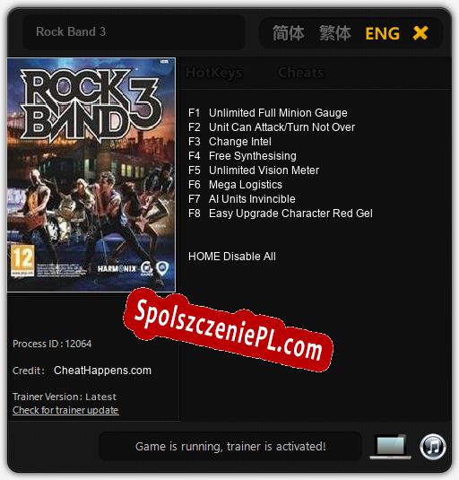 Rock Band 3: Cheats, Trainer +8 [CheatHappens.com]