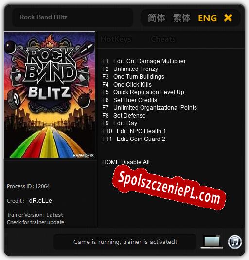 Rock Band Blitz: Cheats, Trainer +11 [dR.oLLe]