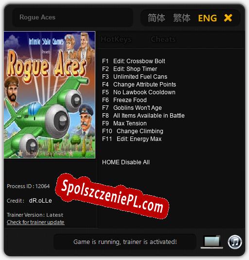 Rogue Aces: Cheats, Trainer +11 [dR.oLLe]