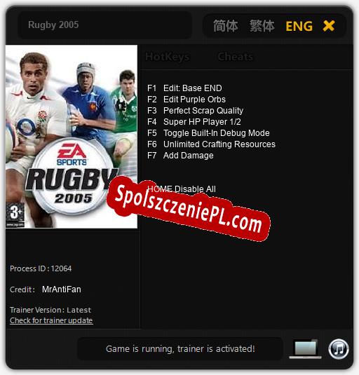 Rugby 2005: Trainer +7 [v1.8]