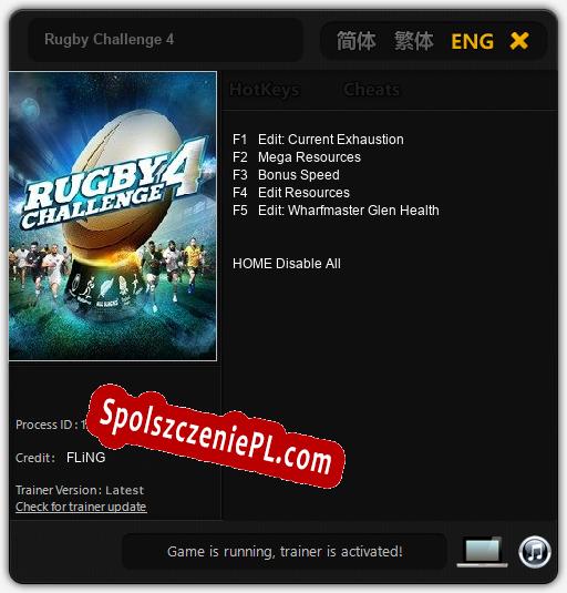 Rugby Challenge 4: Cheats, Trainer +5 [FLiNG]