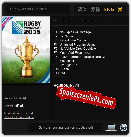 Rugby World Cup 2015: Trainer +11 [v1.4]