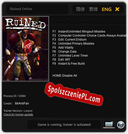 Ruined Online: Treinador (V1.0.68)