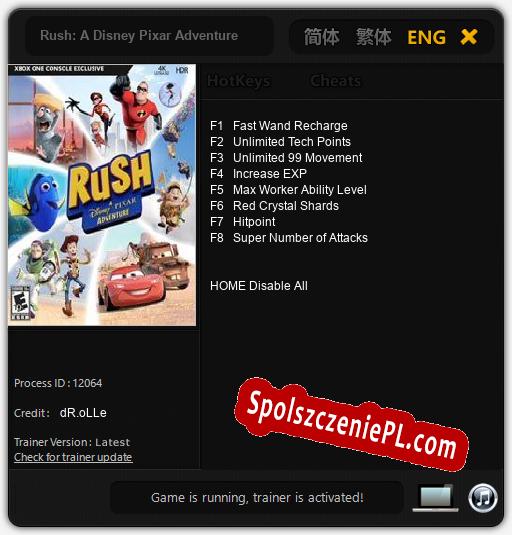 Rush: A Disney Pixar Adventure: Treinador (V1.0.61)