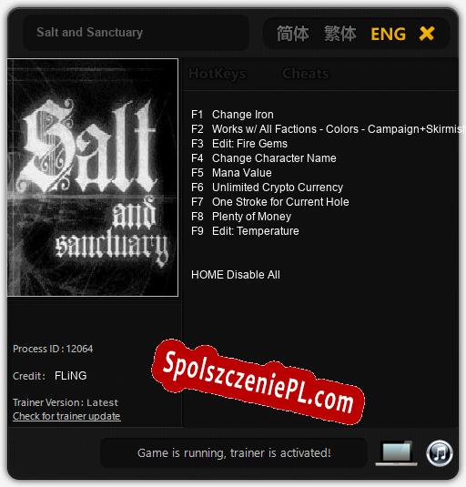 Salt and Sanctuary: Cheats, Trainer +9 [FLiNG]