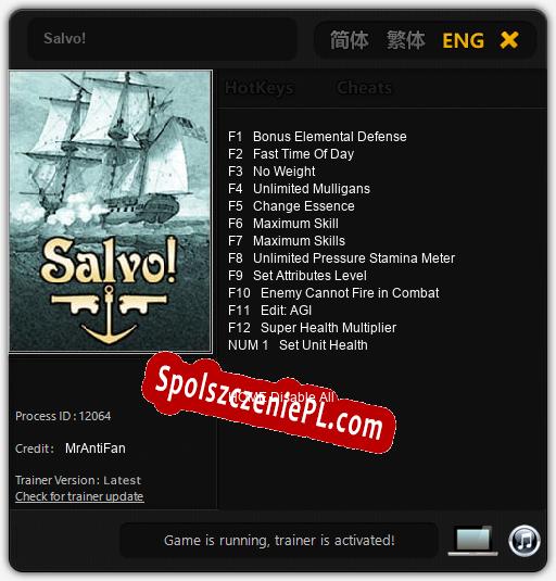 Salvo!: Cheats, Trainer +13 [MrAntiFan]