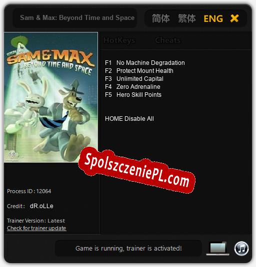 Sam & Max: Beyond Time and Space (2008): Cheats, Trainer +5 [dR.oLLe]