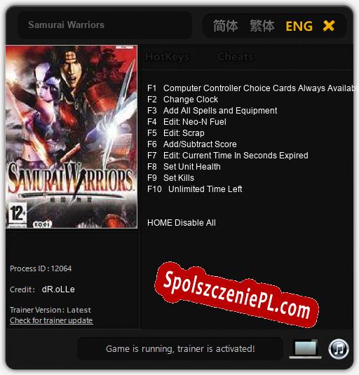 Treinador liberado para Samurai Warriors [v1.0.1]