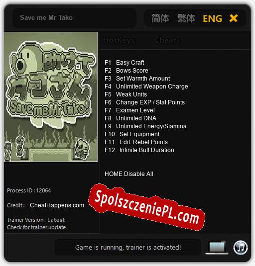 Treinador liberado para Save me Mr Tako [v1.0.6]