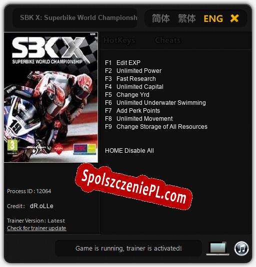 Treinador liberado para SBK X: Superbike World Championship [v1.0.8]