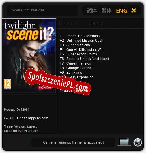 Scene it?: Twilight: Cheats, Trainer +10 [CheatHappens.com]