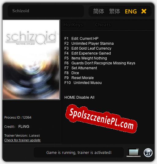 Schizoid: Trainer +10 [v1.2]