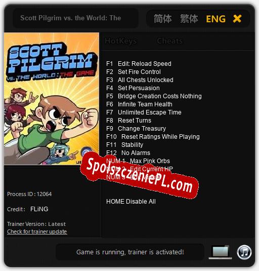 Scott Pilgrim vs. the World: The Game: Treinador (V1.0.64)