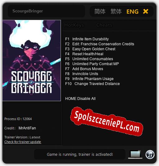 ScourgeBringer: Cheats, Trainer +10 [MrAntiFan]