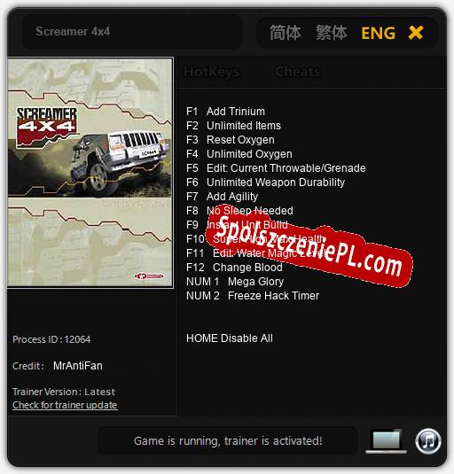 Screamer 4x4: Cheats, Trainer +14 [MrAntiFan]
