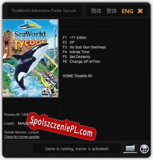 SeaWorld Adventure Parks Tycoon: Treinador (V1.0.87)