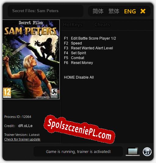 Secret Files: Sam Peters: Trainer +6 [v1.1]