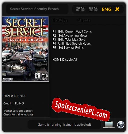 Secret Service: Security Breach: Trainer +5 [v1.7]