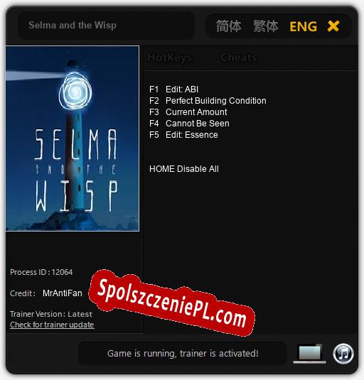 Selma and the Wisp: Treinador (V1.0.41)