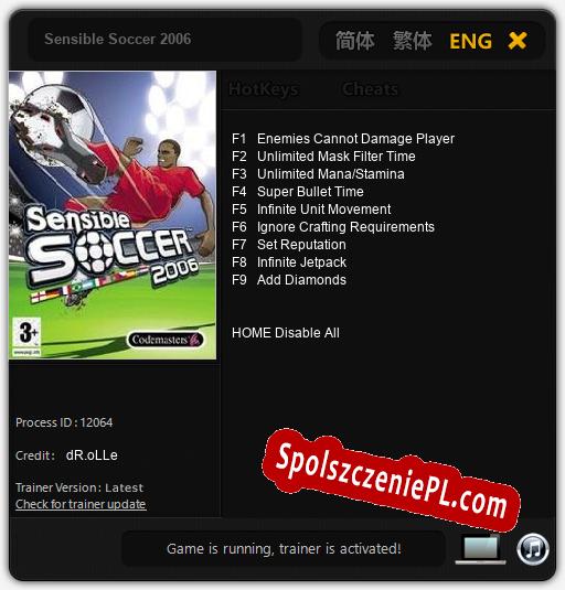 Sensible Soccer 2006: Cheats, Trainer +9 [dR.oLLe]