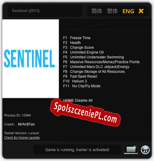 Sentinel (2013): Trainer +11 [v1.8]