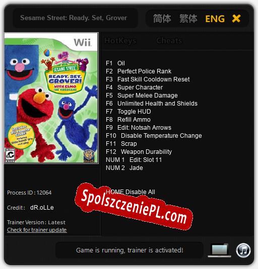 Sesame Street: Ready. Set, Grover!: Treinador (V1.0.40)